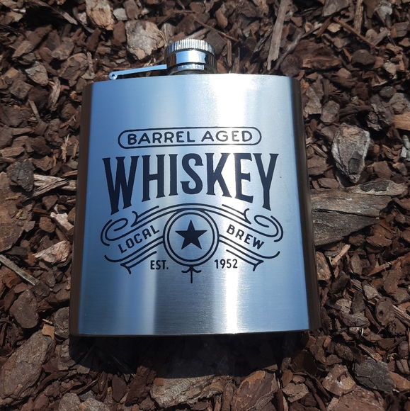 Stainless Steel 6oz Barrel Aged Whiskey Flask - Picture 1 of 4